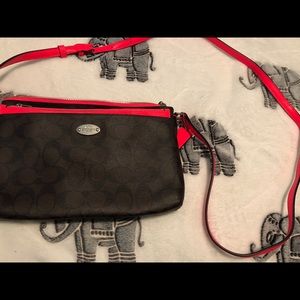 Coach Crossbody bag Hott Pink and Brown